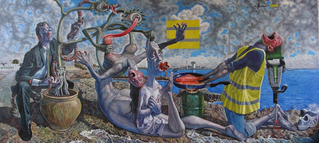 oil paintings by Agim Meta, surrealist painting